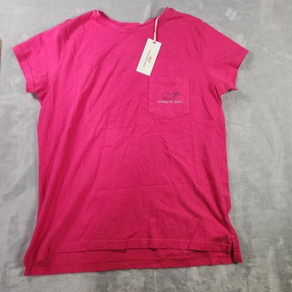 Vineyard Vines Womens Pink Vintage Whale Graphic Pocket Tee Shirt XS - Picture 1 of 6